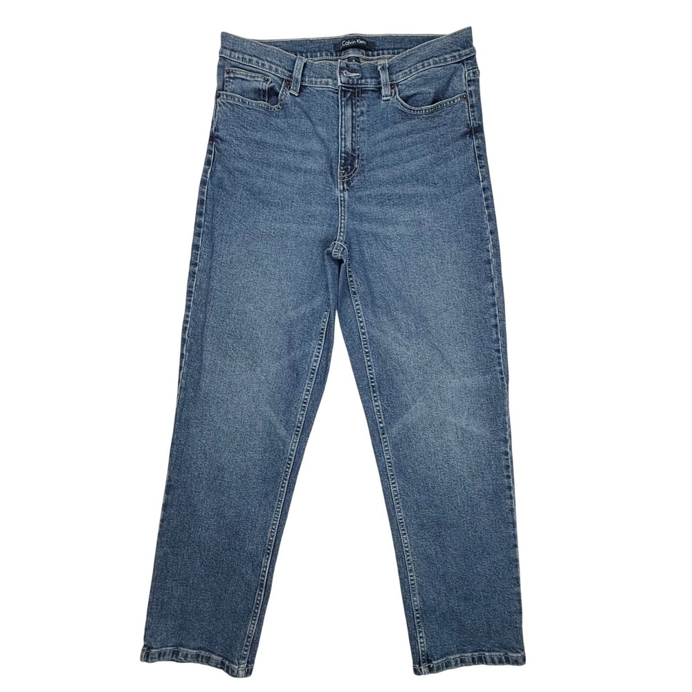 Calvin Klein Women High Rise Straight Leg JeanMedium Wash Blue Size 10 CJMB4845